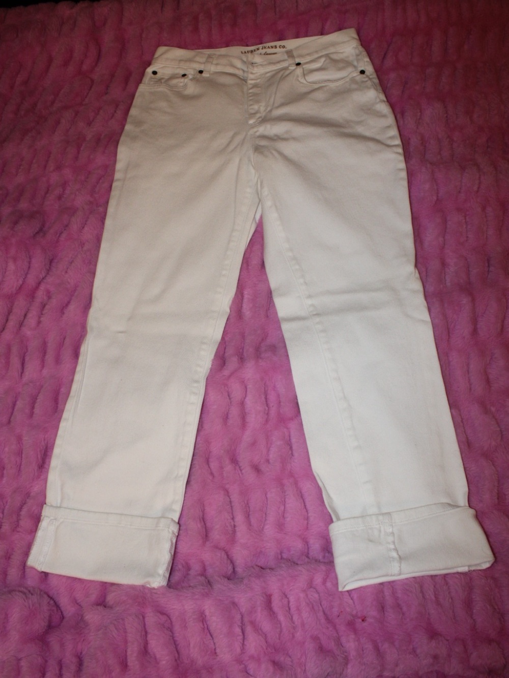RaWomen's White Straight-Leg Jeans